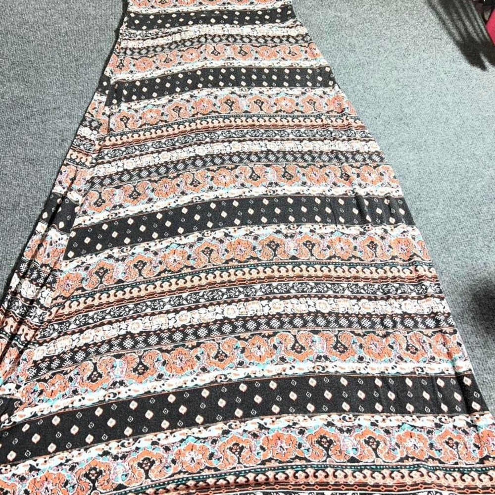 Cantata‎ USA Womens Medium Boho Paisley Geometric Print Jersey Knit Maxi Skirt